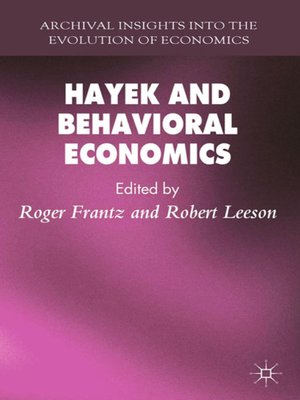 cover image of Hayek and Behavioral Economics